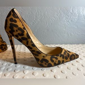 FSJ Women Sexy Leopard Printed Dress Shoes Pointy Toe High Heels Stilettos Pumps